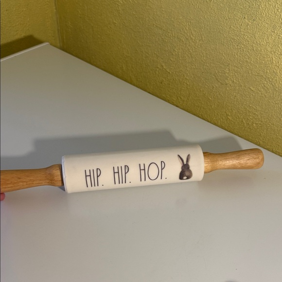 Rae Dunn Other - Rae Dunn White Ceramic Rolling Pin with Black Text